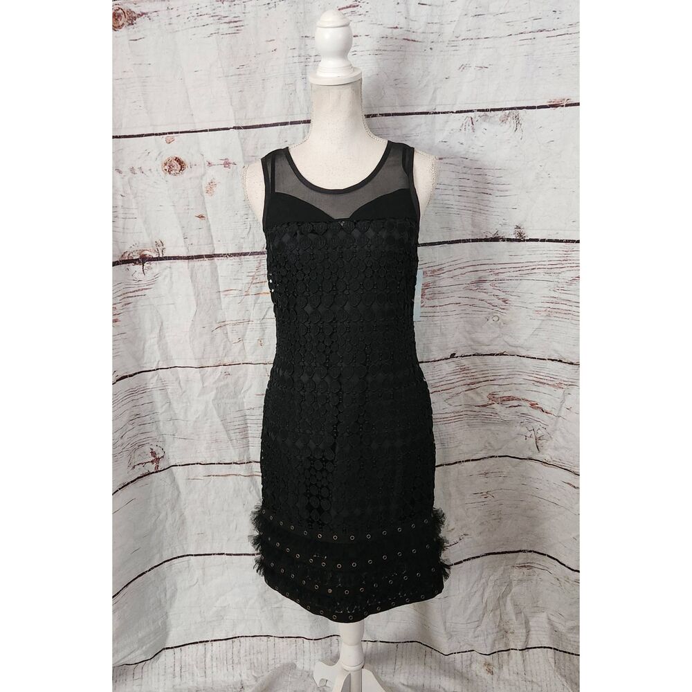 Tracy Reese Fringed Crochet Shift Dress Size Small NWT